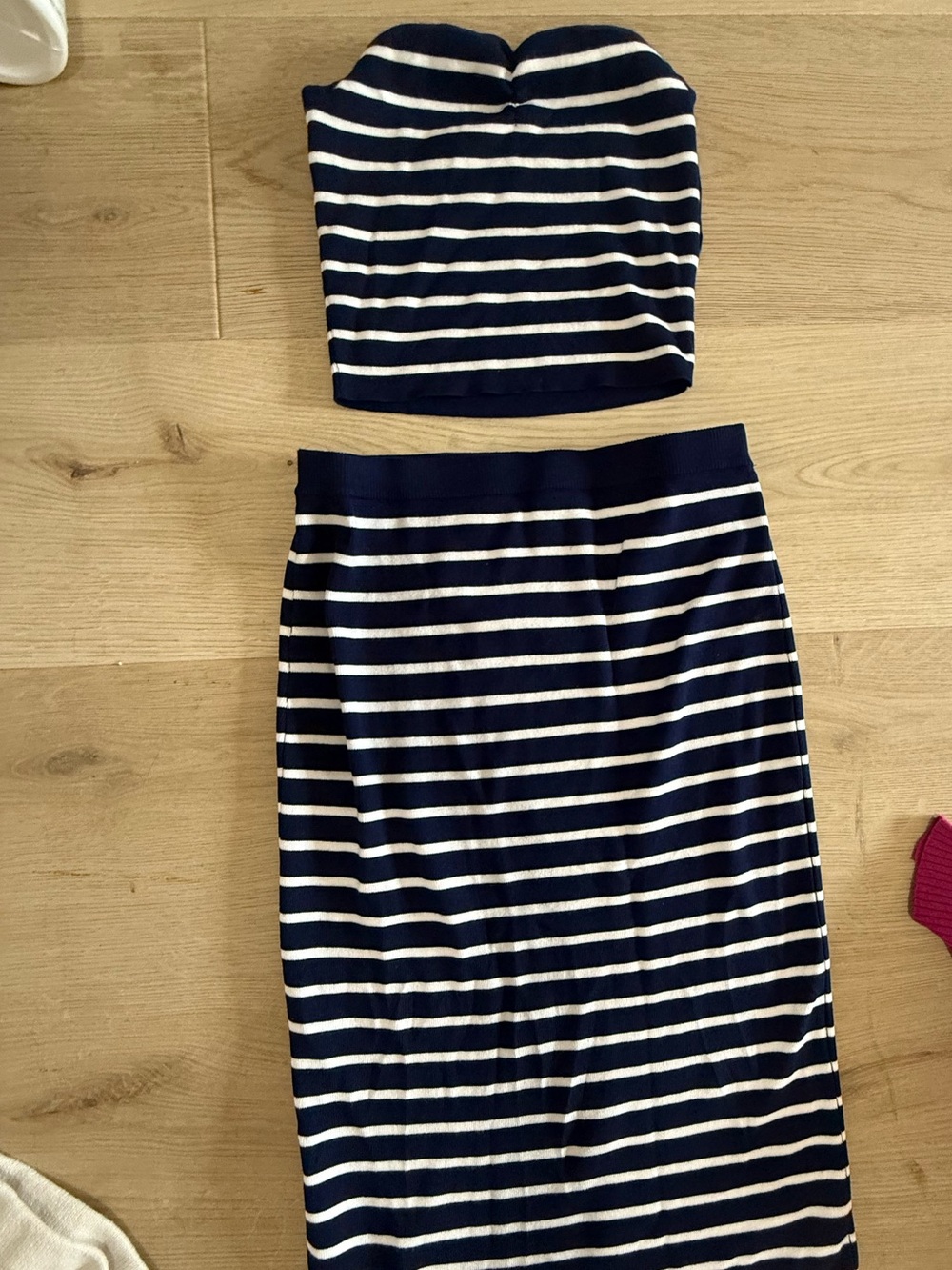 Navy and White Striped Set